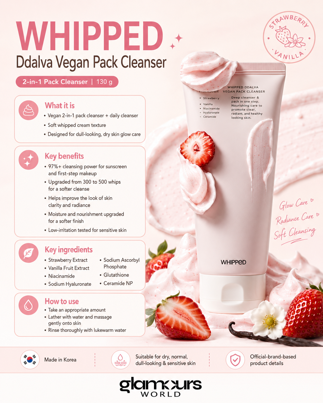 WHIPPED Ddalva Vegan Pack Cleanser 130g